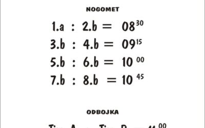 Raspored finalnih utakmica povodom dana škole